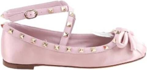 Valentino Vintage Pre-owned Leather flats Pink Dames