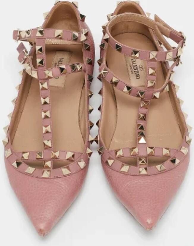 Valentino Vintage Pre-owned Leather flats Pink Dames