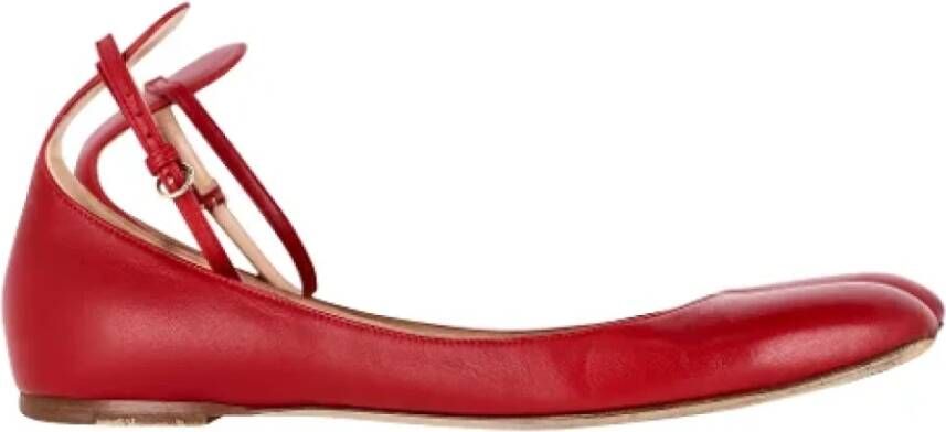 Valentino Vintage Pre-owned Leather flats Red Dames