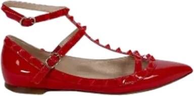 Valentino Vintage Pre-owned Leather flats Red Dames