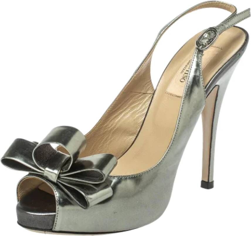 Valentino Vintage Pre-owned Leather heels Gray Dames