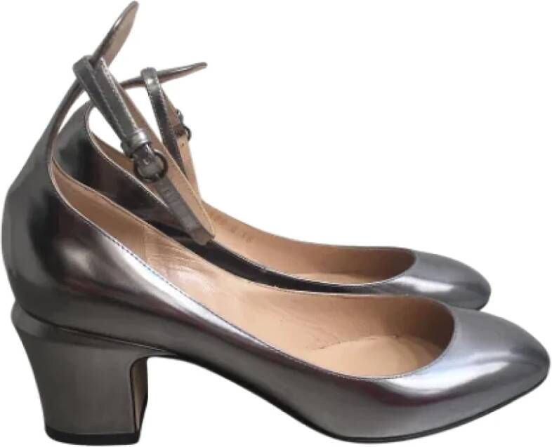 Valentino Vintage Pre-owned Leather heels Gray Dames