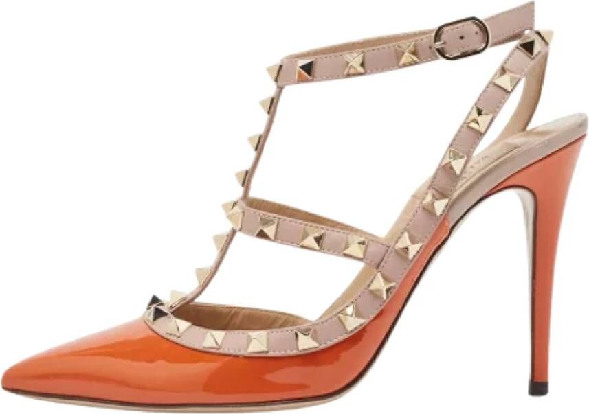 Valentino Vintage Pre-owned Leather heels Orange Dames