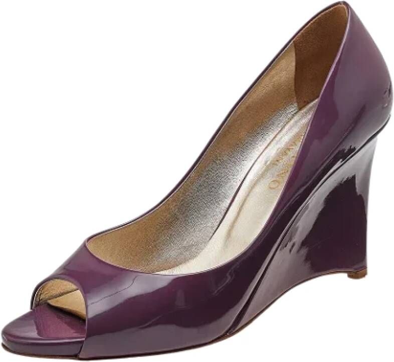 Valentino Vintage Pre-owned Leather heels Purple Dames