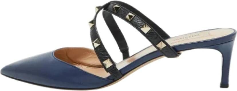 Valentino Vintage Pre-owned Leather mules Blue Dames