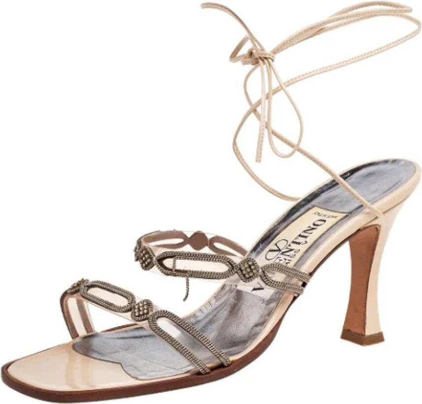 Valentino Vintage Pre-owned Leather sandals Beige Dames