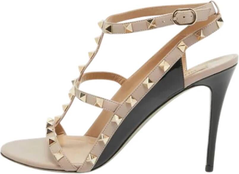 Valentino Vintage Pre-owned Leather sandals Beige Dames