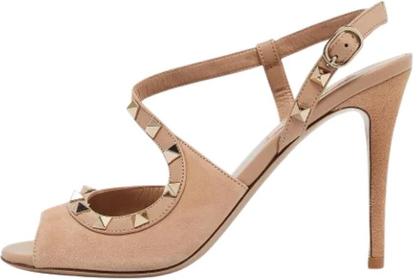 Valentino Vintage Pre-owned Leather sandals Beige Dames