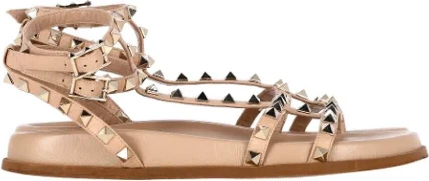 Valentino Vintage Pre-owned Leather sandals Beige Dames