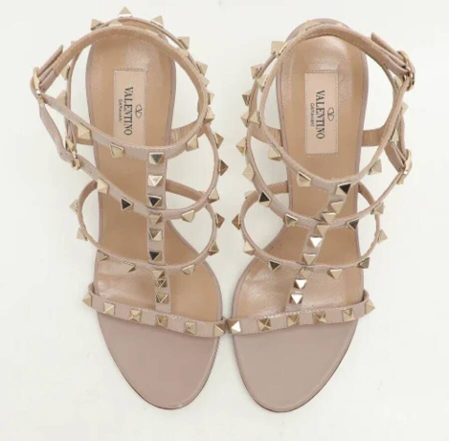 Valentino Vintage Pre-owned Leather sandals Beige Dames