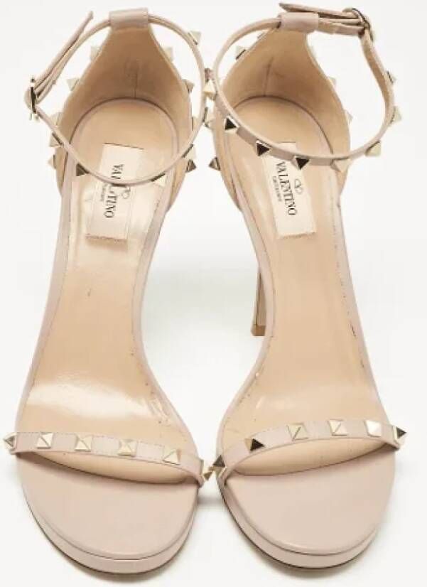 Valentino Vintage Pre-owned Leather sandals Beige Dames