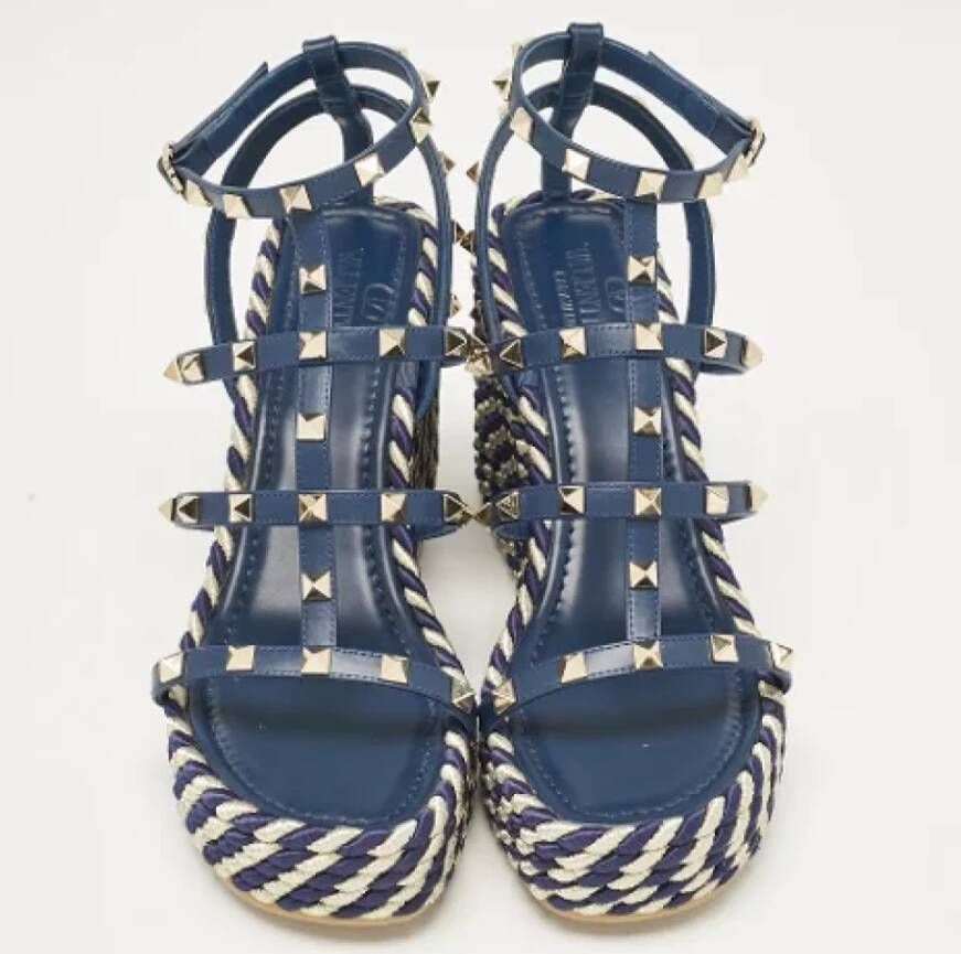 Valentino Vintage Pre-owned Leather sandals Blue Dames