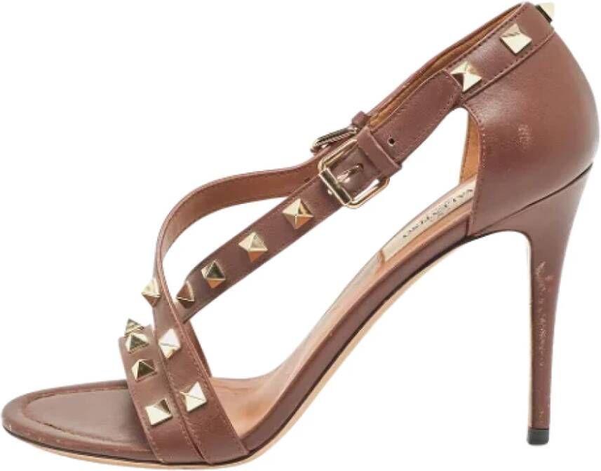 Valentino Vintage Pre-owned Leather sandals Brown Dames