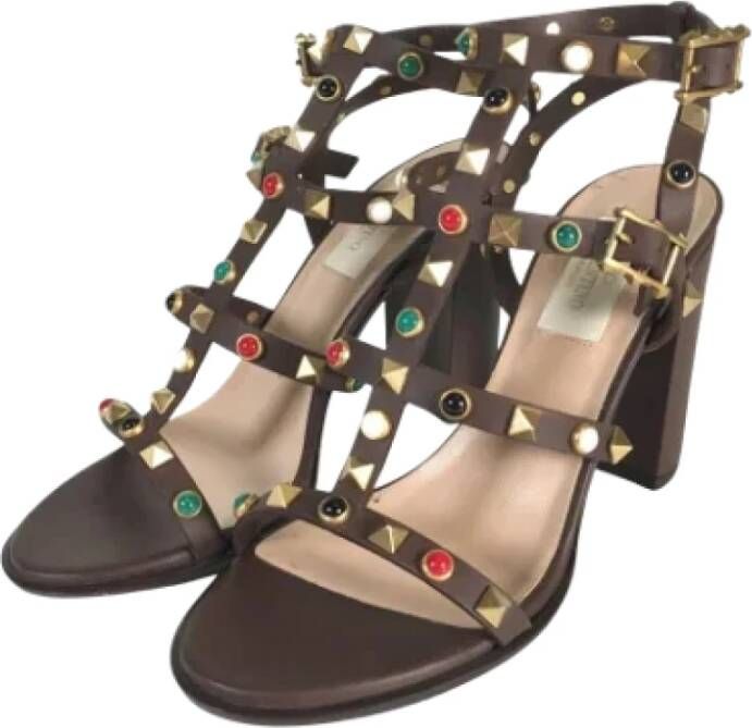 Valentino Vintage Pre-owned Leather sandals Brown Dames