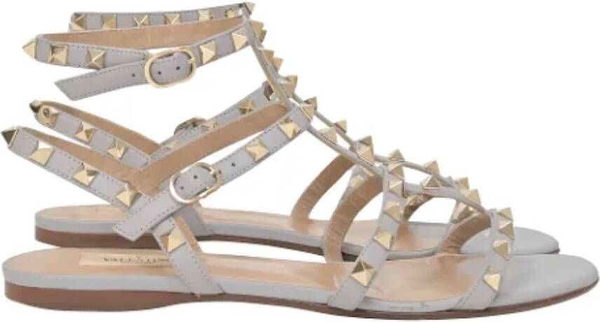 Valentino Vintage Pre-owned Leather sandals Gray Dames