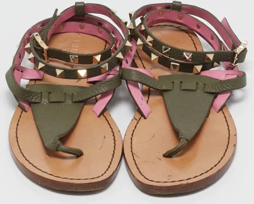 Valentino Vintage Pre-owned Leather sandals Green Dames