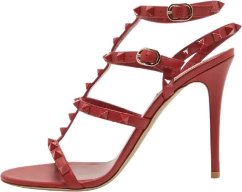 Valentino Vintage Pre-owned Leather sandals Red Dames