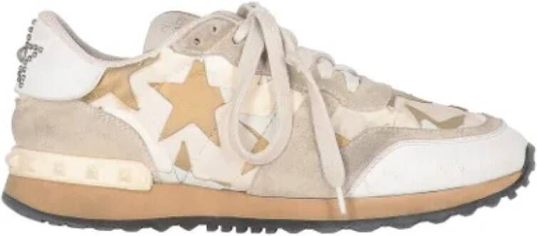 Valentino Vintage Pre-owned Leather sneakers Beige Dames