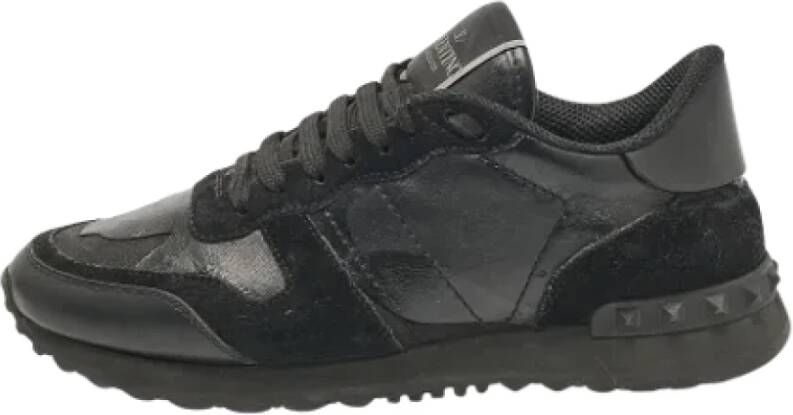 Valentino Vintage Pre-owned Leather sneakers Black Dames