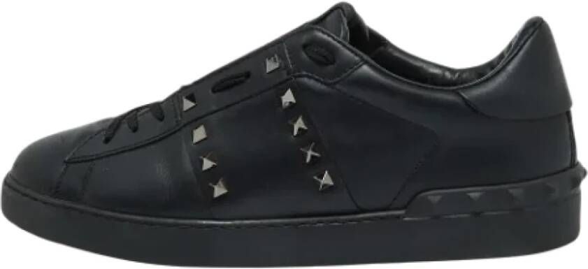 Valentino Vintage Pre-owned Leather sneakers Black Heren