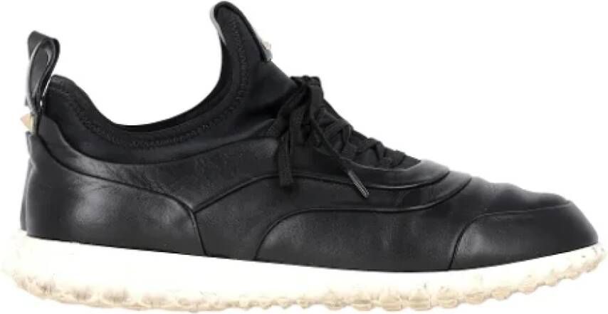 Valentino Vintage Pre-owned Leather sneakers Black Heren