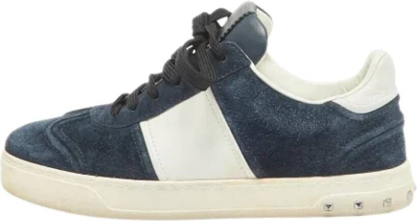 Valentino Vintage Pre-owned Leather sneakers Blue Dames