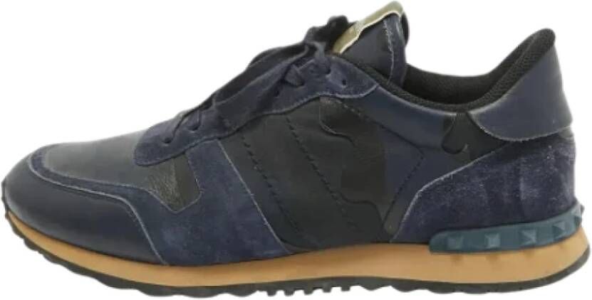 Valentino Vintage Pre-owned Leather sneakers Blue Heren