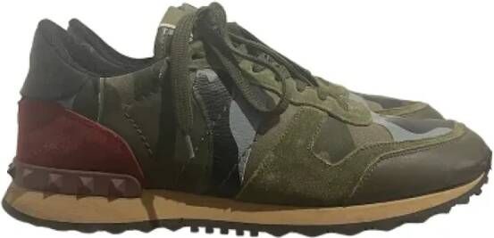 Valentino Vintage Pre-owned Leather sneakers Green Dames