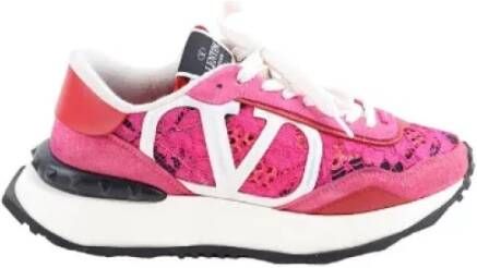 Valentino Vintage Pre-owned Leather sneakers Pink Dames