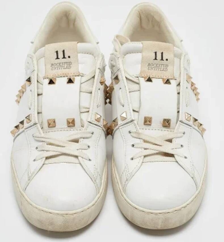 Valentino Vintage Pre-owned Leather sneakers White Heren