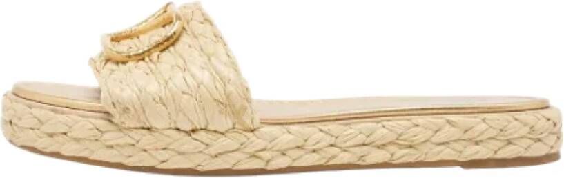 Valentino Vintage Pre-owned Raffia sandals Beige Dames