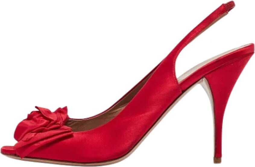 Valentino Vintage Pre-owned Satin heels Red Dames