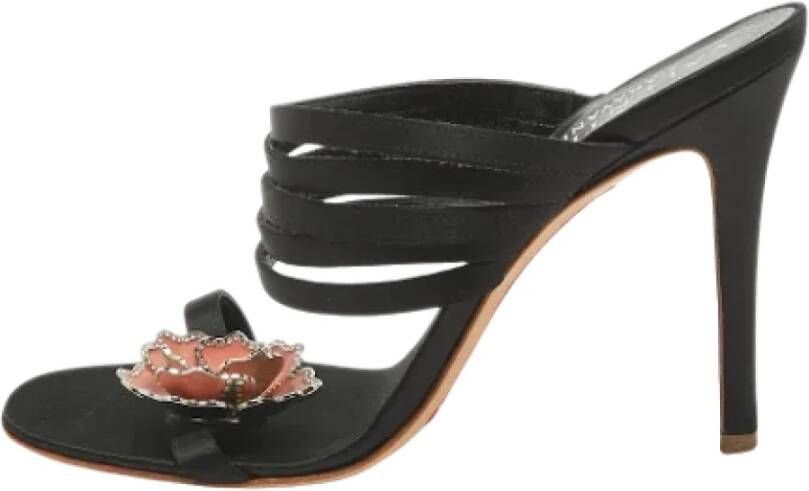 Valentino Vintage Pre-owned Satin sandals Black Dames