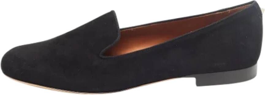 Valentino Vintage Pre-owned Suede flats Black Dames