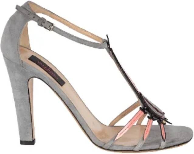 Valentino Vintage Pre-owned Suede sandals Gray Dames