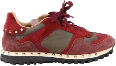 Valentino Vintage Pre-owned Suede sneakers Red Dames