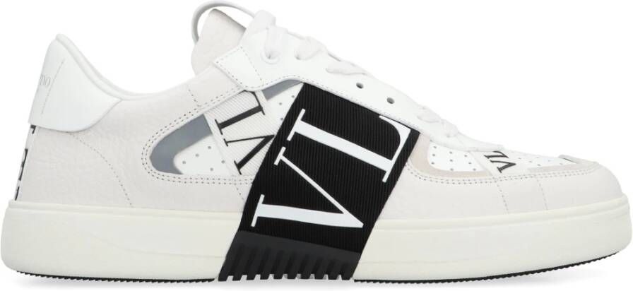 Valentino Garavani Lage Sneakers van Textuurleer White Heren