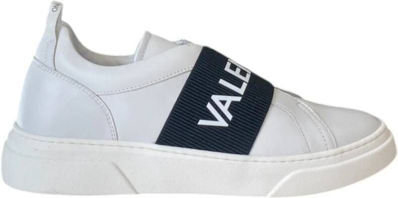 Valentino Witte Leren Instap Sneaker met Elastische Band White Heren