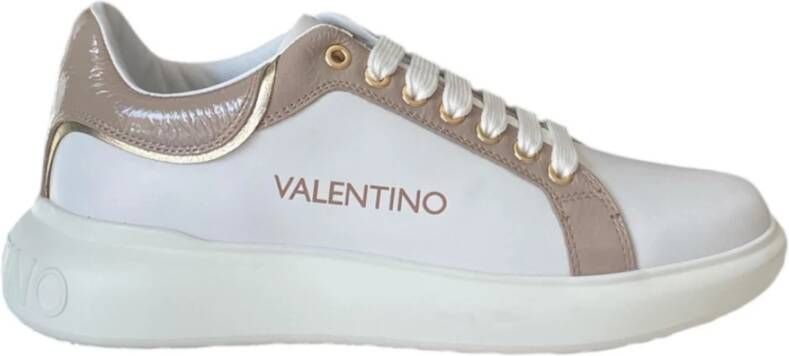 Valentino Witte leren sneaker met naakte inzetstukken White Dames