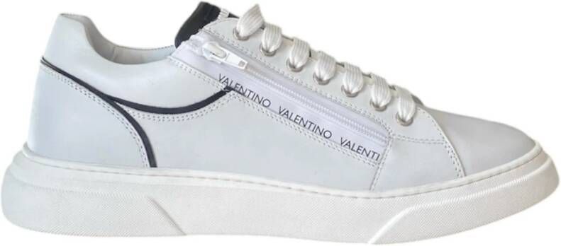 Valentino Witte leren sneaker met rits White Heren