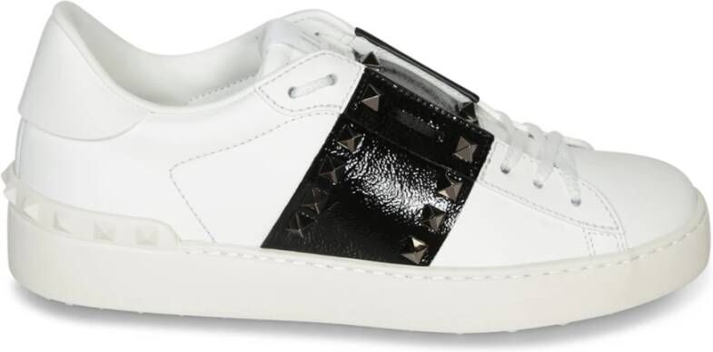 Valentino Witte Sneakers met Zwarte Patentdetails White Dames