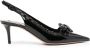 Valentino Zwarte leren pump met strikdetail Black Dames - Thumbnail 1