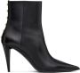 Valentino Zwarte Leren Stiletto Enkellaarzen Black Dames - Thumbnail 1