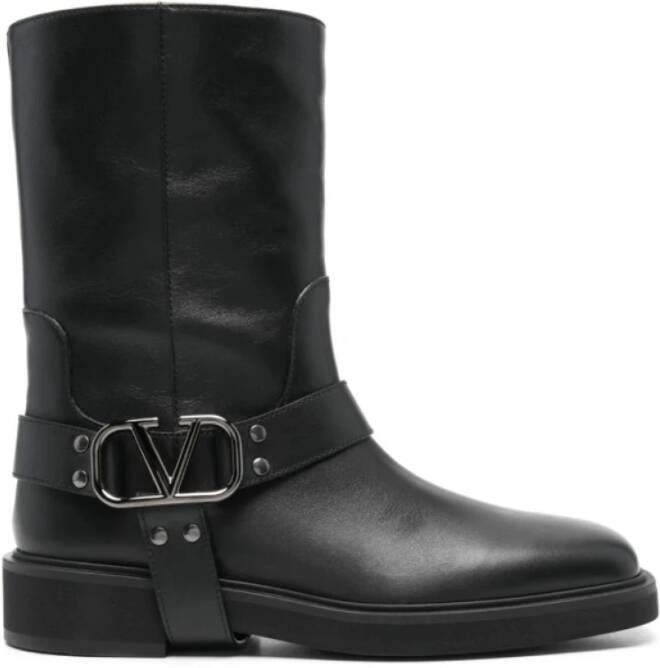 Valentino Zwarte VLogo enkellaarzen Black Dames