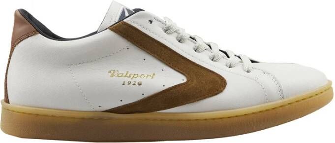 Valsport 1920 Witte leren sneakers met cognac suède White Heren