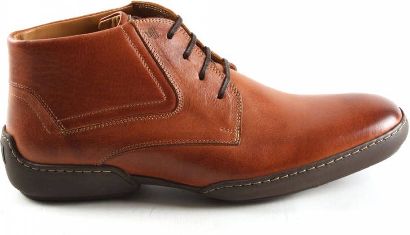 Floris van Bommel 10928 hoge veterschoen cognac