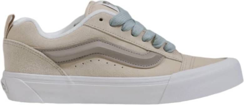 Vans Beige Leren Sneakers met Rubberen Zool Beige Dames