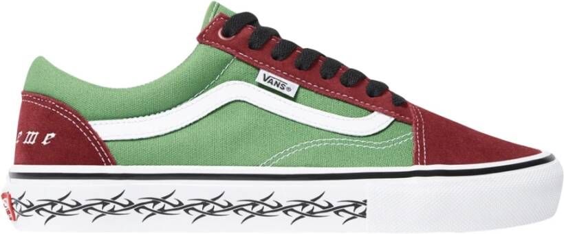 Vans Beperkte Oplage Supreme Tribal Barbed Wire Green Skate Schoenen Multicolor Heren