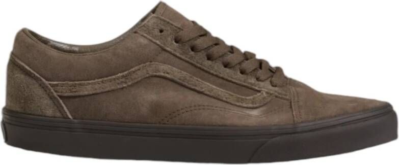 Vans Bruine leren sneakers rubberen zool heren Brown Heren