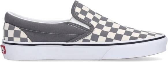 Vans Checkerboard Slip-on Lage Sneaker Pewter Wit White Heren